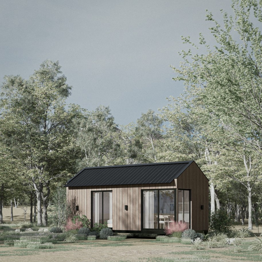 Módulo 1 habitación 21m² CC Módulos — exterior con cocina comedor