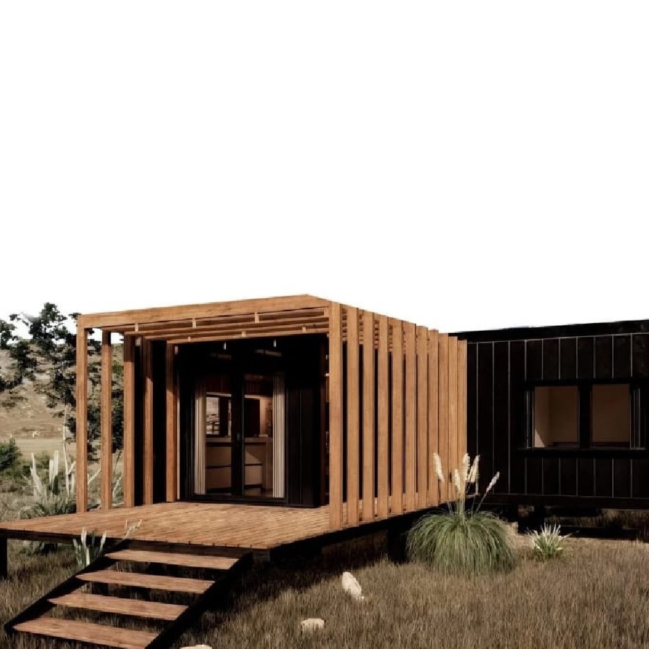 Módulo 1 habitación 46m² Premium CC Módulos — exterior suite con semicubierto