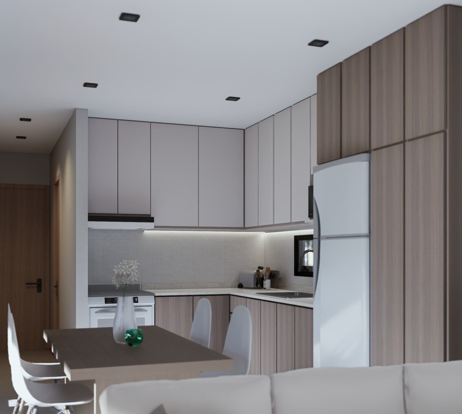 Casa modular 2 habitaciones 75m² CC Módulos — living comedor