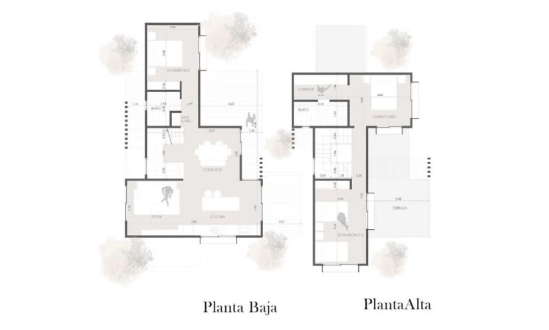 Plano casa modular 3 habitaciones 111m² CC Módulos
