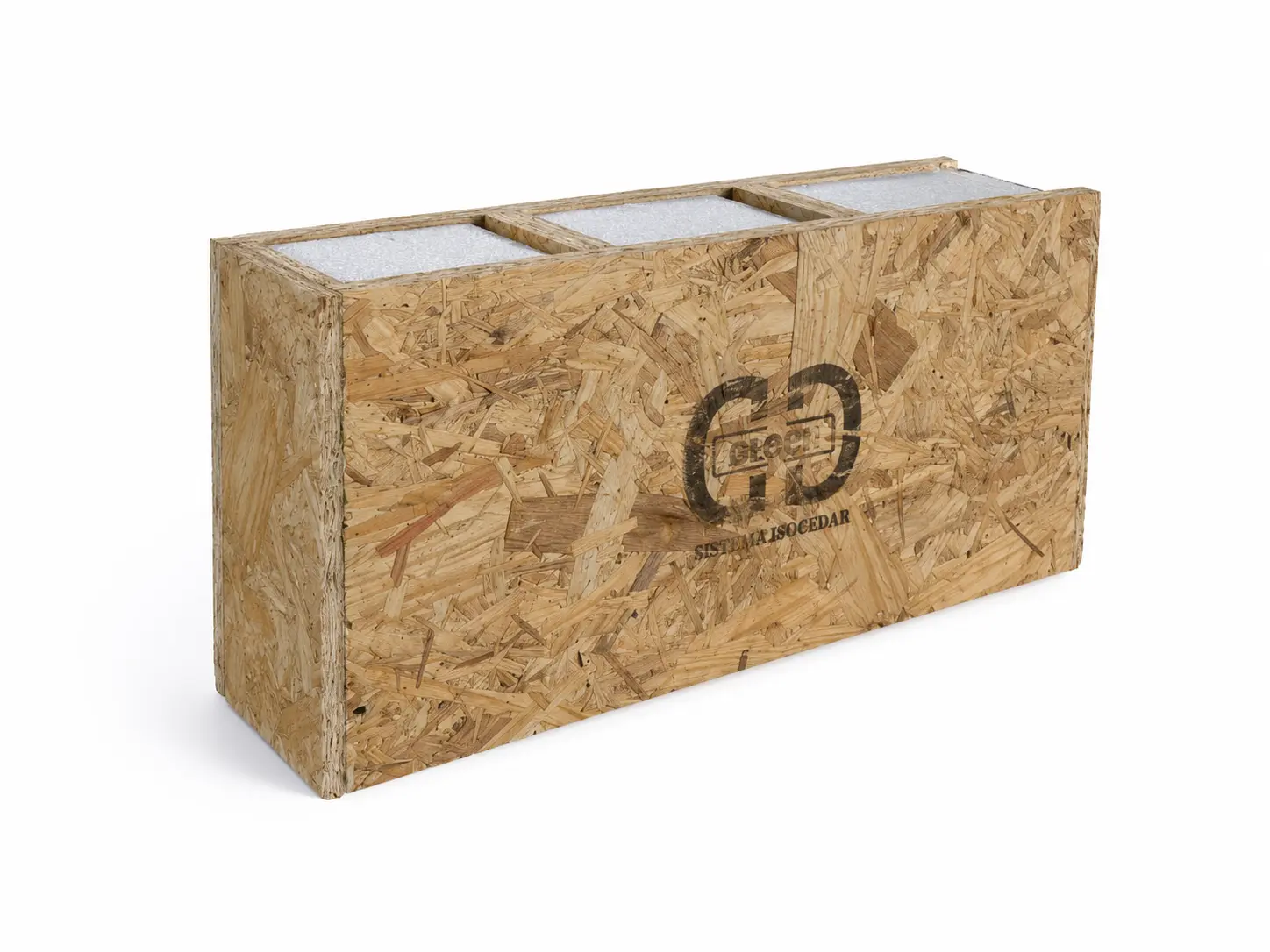 Ladrillo Socket de OSB y telgopor — sistema de encastre tipo LEGO CC Módulos